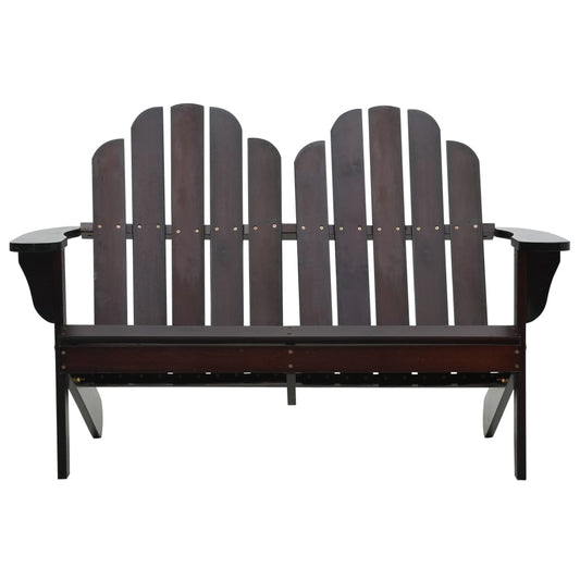 Double Adirondack Chair, Solid Wood, Brown