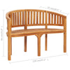 Solid Teak Banana Bench, 120 cm 2-Seater