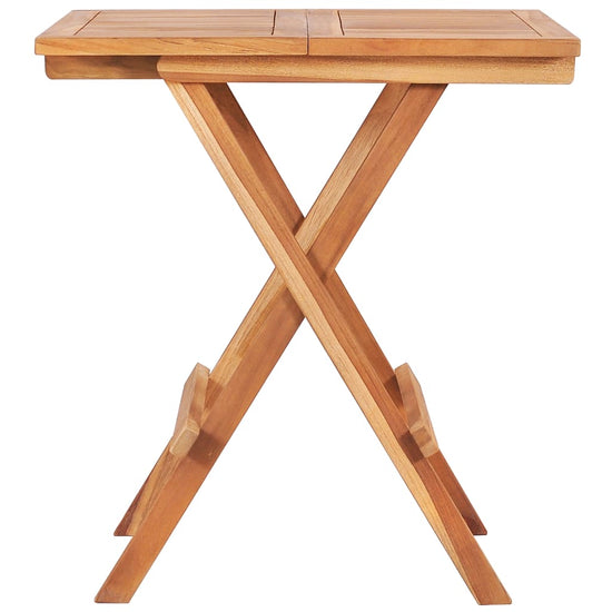 NNEVL 3 Piece Folding Bistro Set Solid Teak Wood-2