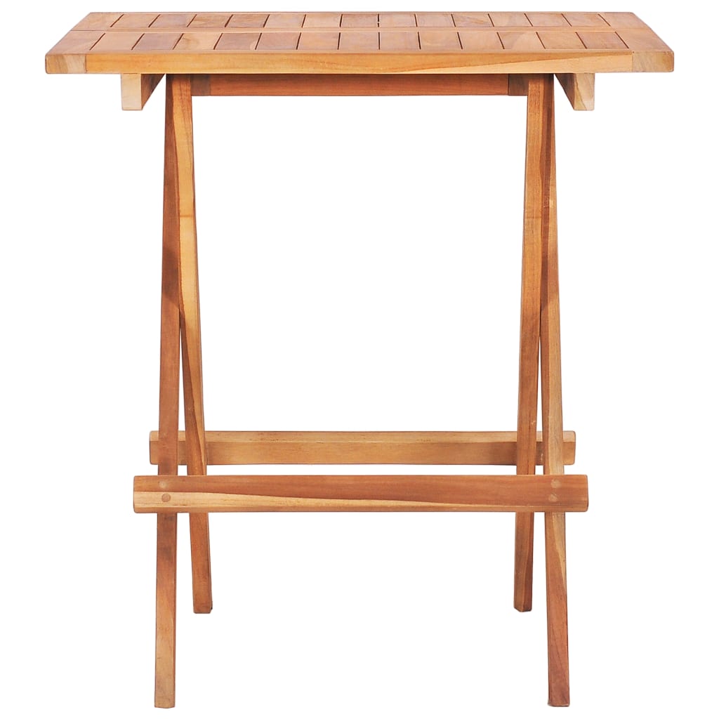 NNEVL 3 Piece Folding Bistro Set Solid Teak Wood-3