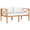 Solid Teak Garden Bench with Cream Cushions