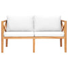 Solid Teak Garden Bench with Cream Cushions