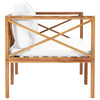 Solid Teak Garden Bench with Cream Cushions