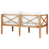Solid Teak Garden Bench with Cream Cushions