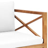 Solid Teak Garden Bench with Cream Cushions