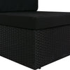 Poly Rattan 3-Seater Sectional Sofa, Black