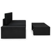 NNEVL 3 Piece Garden Lounge Set Poly Rattan Black