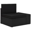 NNEVL 3 Piece Garden Lounge Set Poly Rattan Black