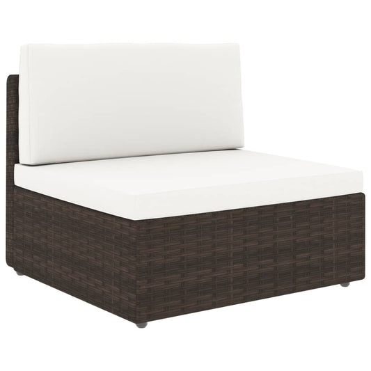 NNEVL Sectional Middle Sofa Poly Rattan Brown-0