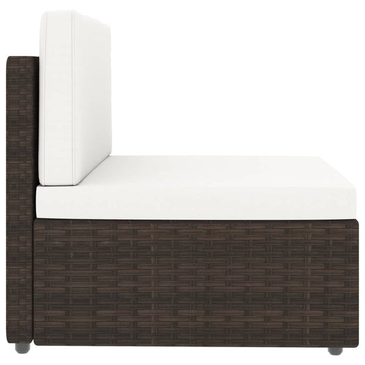 NNEVL Sectional Middle Sofa Poly Rattan Brown-1
