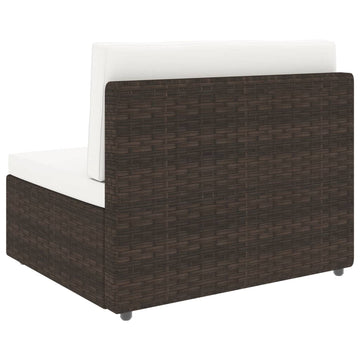 NNEVL Sectional Middle Sofa Poly Rattan Brown