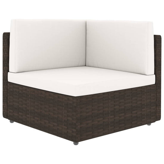 NNEVL Sectional Corner Sofa Poly Rattan Brown-0