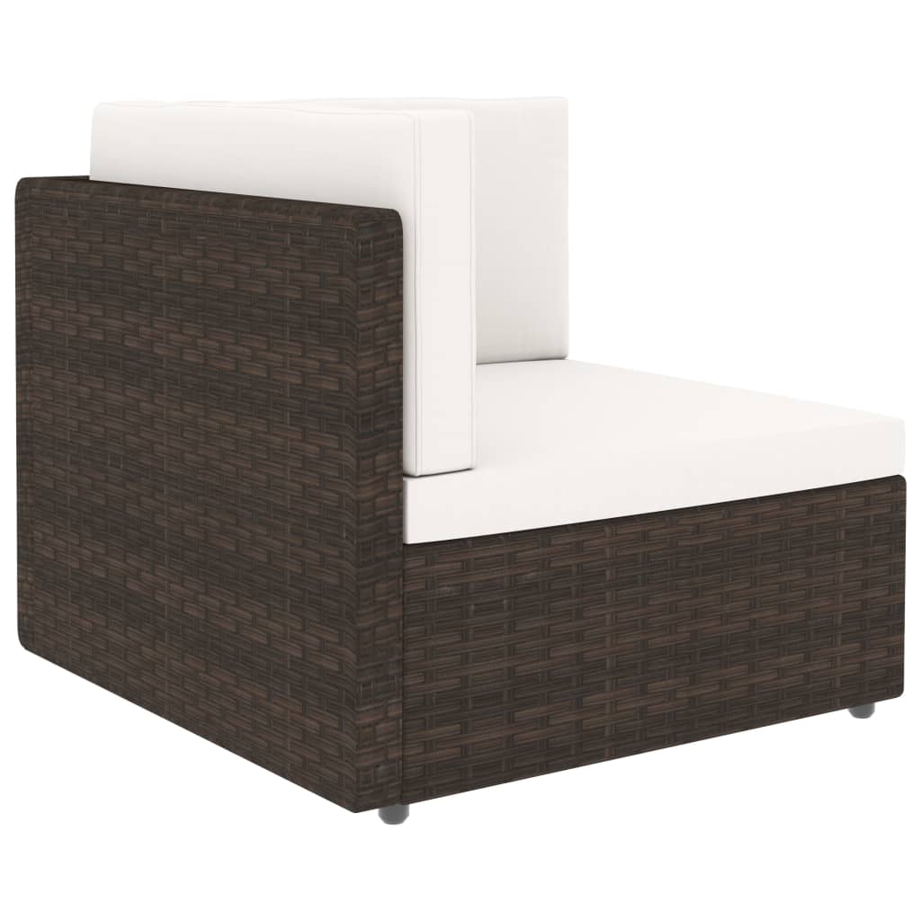 NNEVL Sectional Corner Sofa Poly Rattan Brown-1