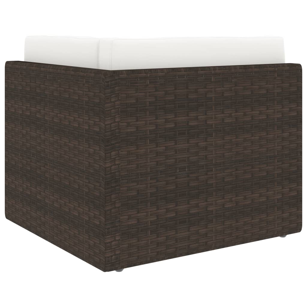 NNEVL Sectional Corner Sofa Poly Rattan Brown-2