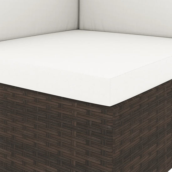 NNEVL Sectional Corner Sofa Poly Rattan Brown-3