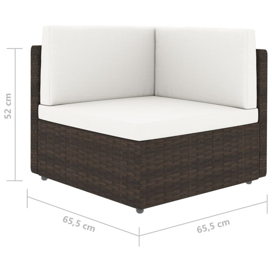NNEVL Sectional Corner Sofa Poly Rattan Brown-4
