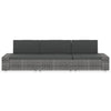 Sectional Sofa 3-Seater Poly Rattan Grey