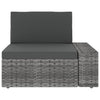 Sectional Sofa 3-Seater Poly Rattan Grey