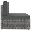 Sectional Sofa 3-Seater Poly Rattan Grey