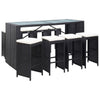 NNEVL 9 Piece Outdoor Bar Set Poly Rattan Black
