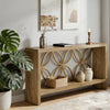 Long Farmhouse Console Table with 2-Tier Storage
