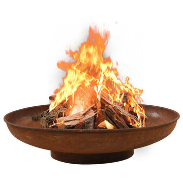 Steel Fire Pit, 80 cm Rustic Bowl for Patio & Garden