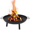 Steel Fire Pit with Carry Handles, 67.5 x 58 cm