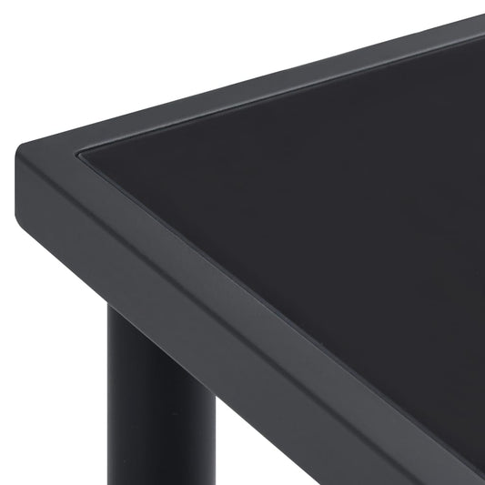Anthracite Steel & Glass Outdoor Dining Table, 150x90 cm