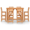 NNEVL 7 Piece Outdoor Bar Set Solid Acacia Wood