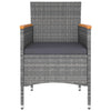 NNEVL 5 Piece Garden Lounge Set Poly Rattan Grey