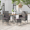 NNEVL 5 Piece Garden Lounge Set Poly Rattan Grey