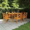 NNEVL 7 Piece Garden Dining Set Solid Wood Acacia