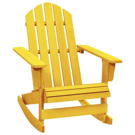Adirondack Rocking Chair, Solid Spruce Wood, Yellow