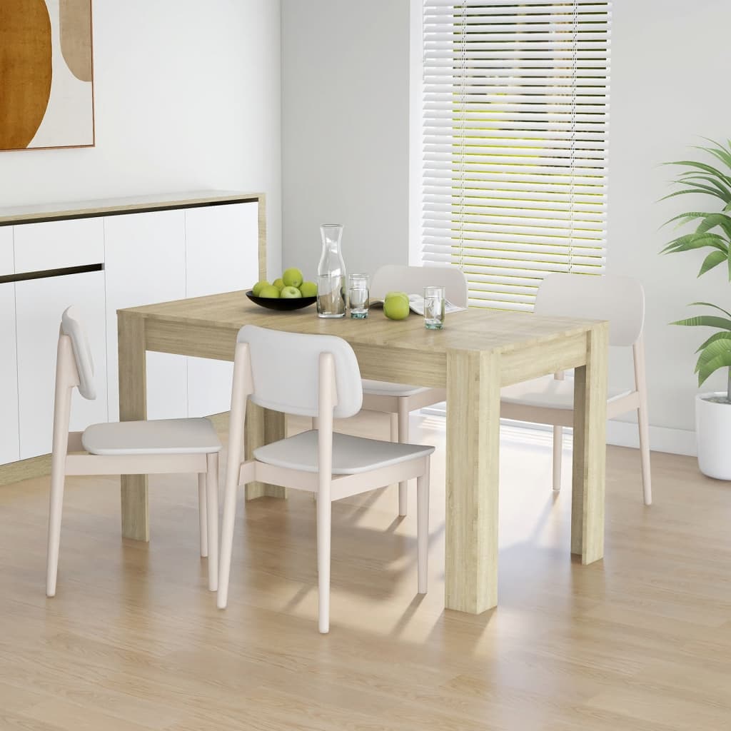 NNEVL Dining Table Sonoma Oak 140x74.5x76 cm Chipboard-0