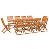 NNEVL 11 Piece Garden Dining Set Solid Wood Acacia