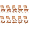 NNEVL 11 Piece Garden Dining Set Solid Wood Acacia