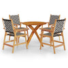 NNEVL 5 Piece Garden Dining Set Solid Wood Acacia