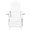 NNEVL Garden Adirondack Chair with Footstool HDPE White-2
