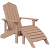 NNEVL Garden Adirondack Chair with Footstool HDPE Brown