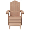 NNEVL Garden Adirondack Chair with Footstool HDPE Brown
