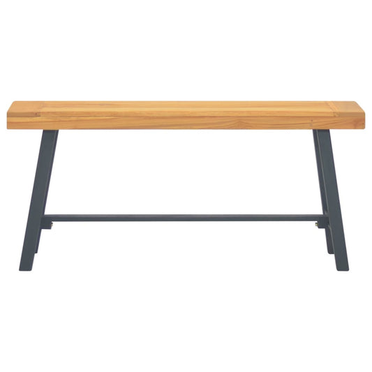 Solid Teak Wood Bench, 110 cm