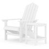 Adirondack Chair with Side Table, HDPE, White