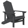 Garden Adirondack Chair with Side Table, HDPE, Anthracite