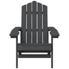 Garden Adirondack Chair with Side Table, HDPE, Anthracite