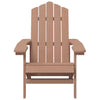 Garden Adirondack Chair with Side Table, Brown HDPE