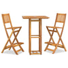 NNEVL 3 Piece Outdoor Bar Set Solid Wood Acacia