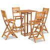 NNEVL 5 Piece Outdoor Bar Set Solid Wood Acacia