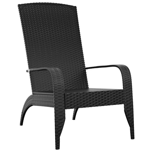 Garden Adirondack Chair, Black Poly Rattan