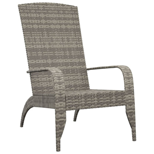 NNEVL Garden Adirondack Chair Grey Poly Rattan-1