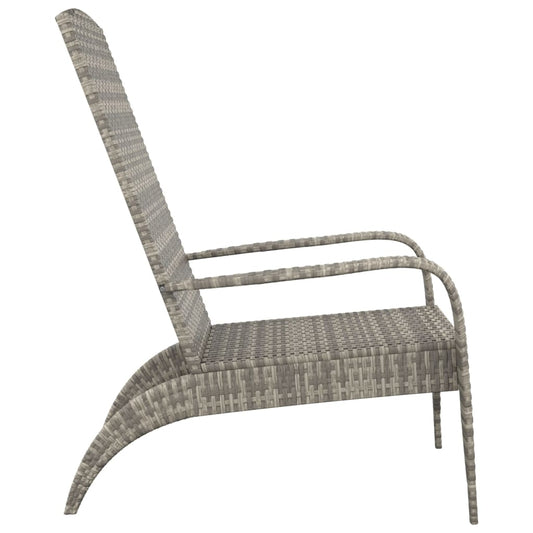 Garden Adirondack Chair, Grey Poly Rattan